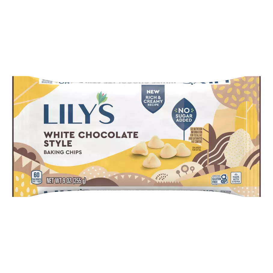 LILY'S White Chocolate Style Baking Chips, 9 oz bag - Front of Package