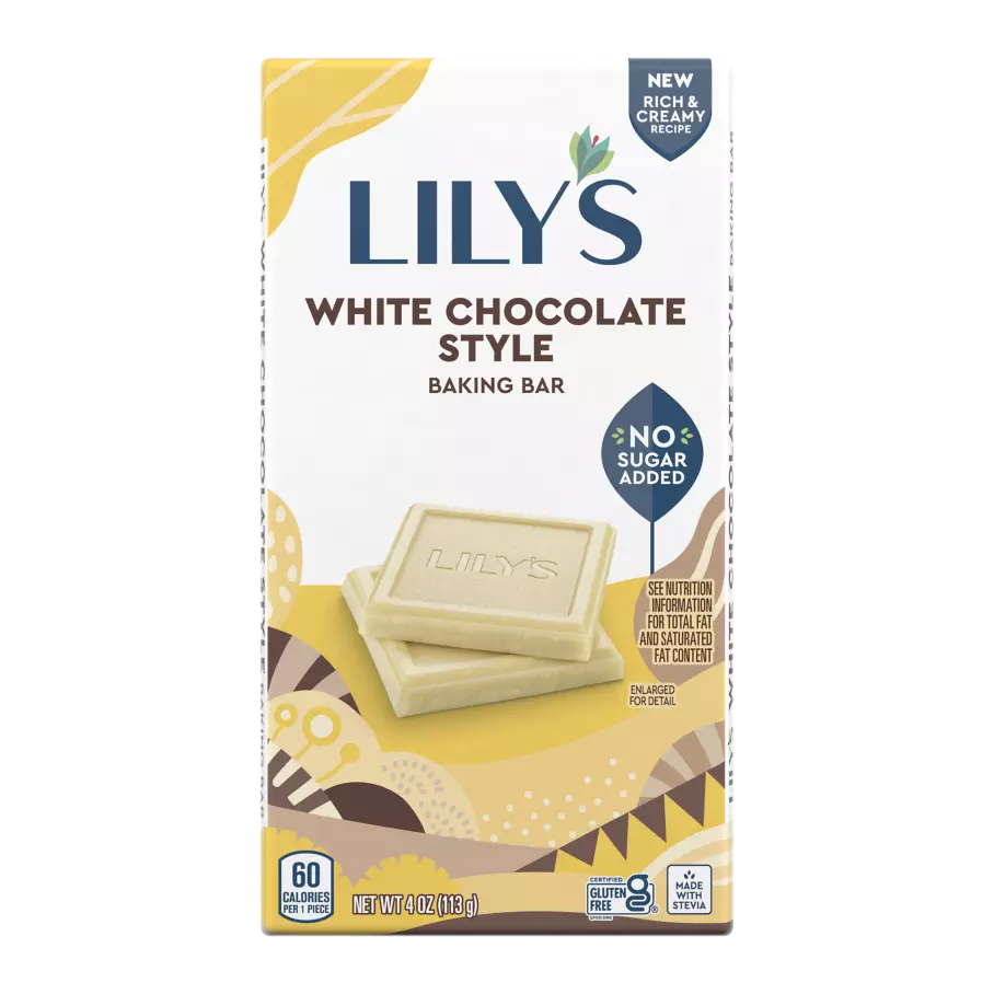 LILY'S White Chocolate Style Baking Bar, 4 oz - Front of Package