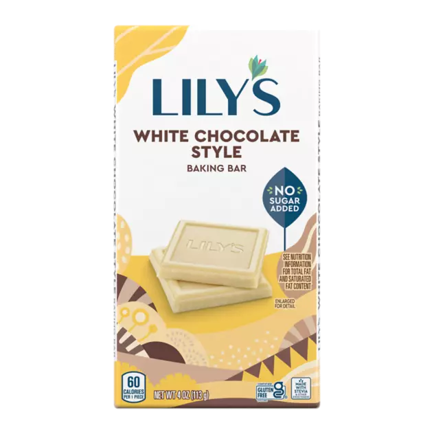 LILY'S White Chocolate Style Baking Bar, 4 oz - Front of Package
