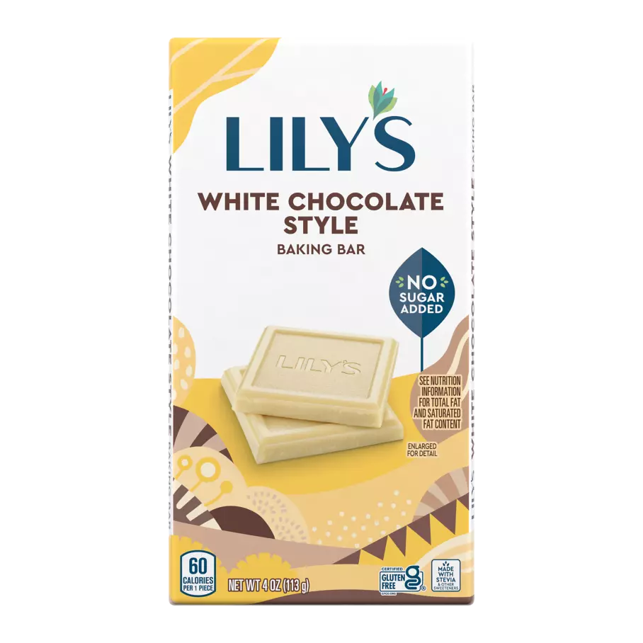 LILY'S White Chocolate Style Baking Bar, 4 oz - Front of Package