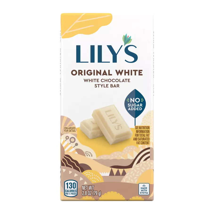 LILY'S Original White Chocolate Style Bar, 2.8 oz - Front of Package