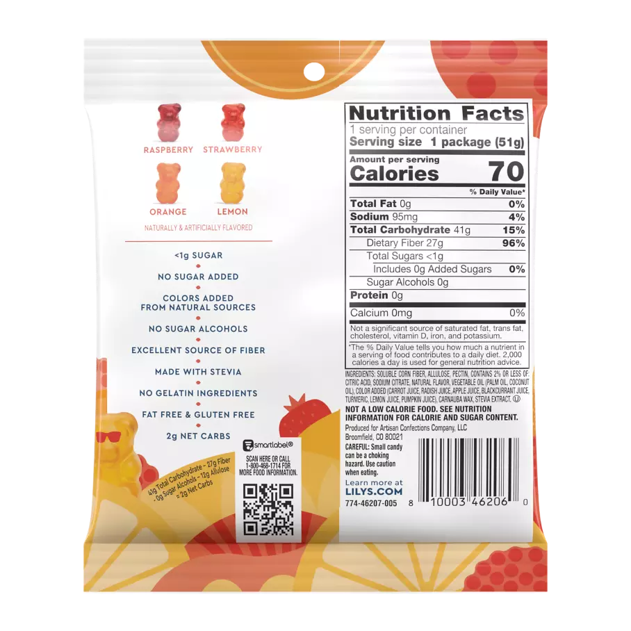 LILY'S Gummy Bears, 1.8 oz bag