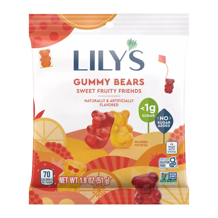 LILY'S Gummy Bears, 1.8 oz bag - Front of Package