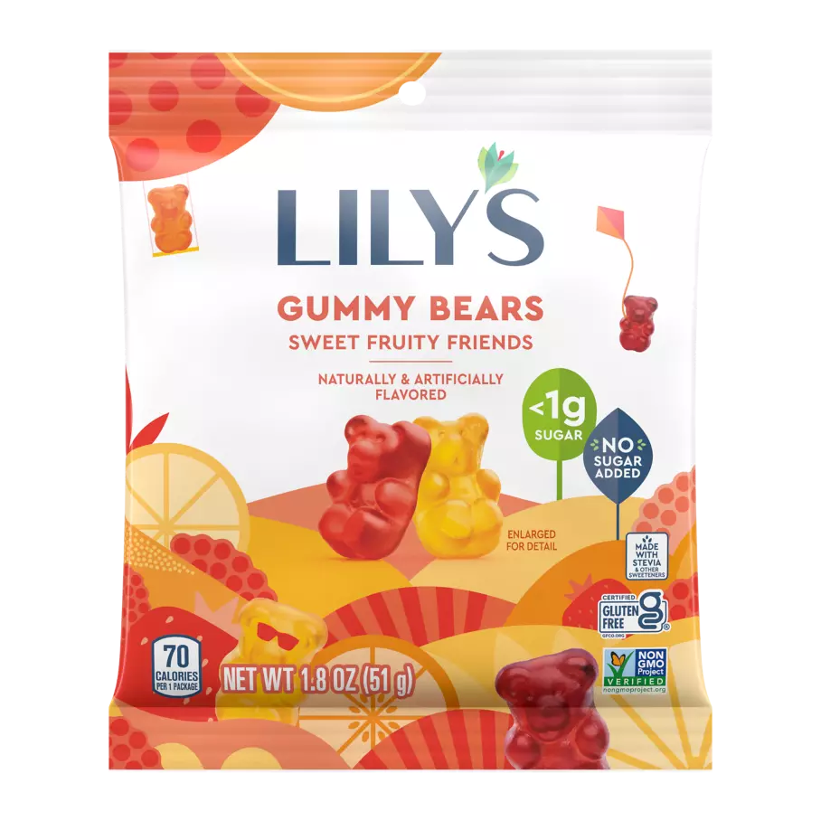 LILY'S Gummy Bears, 1.8 oz bag - Front of Package