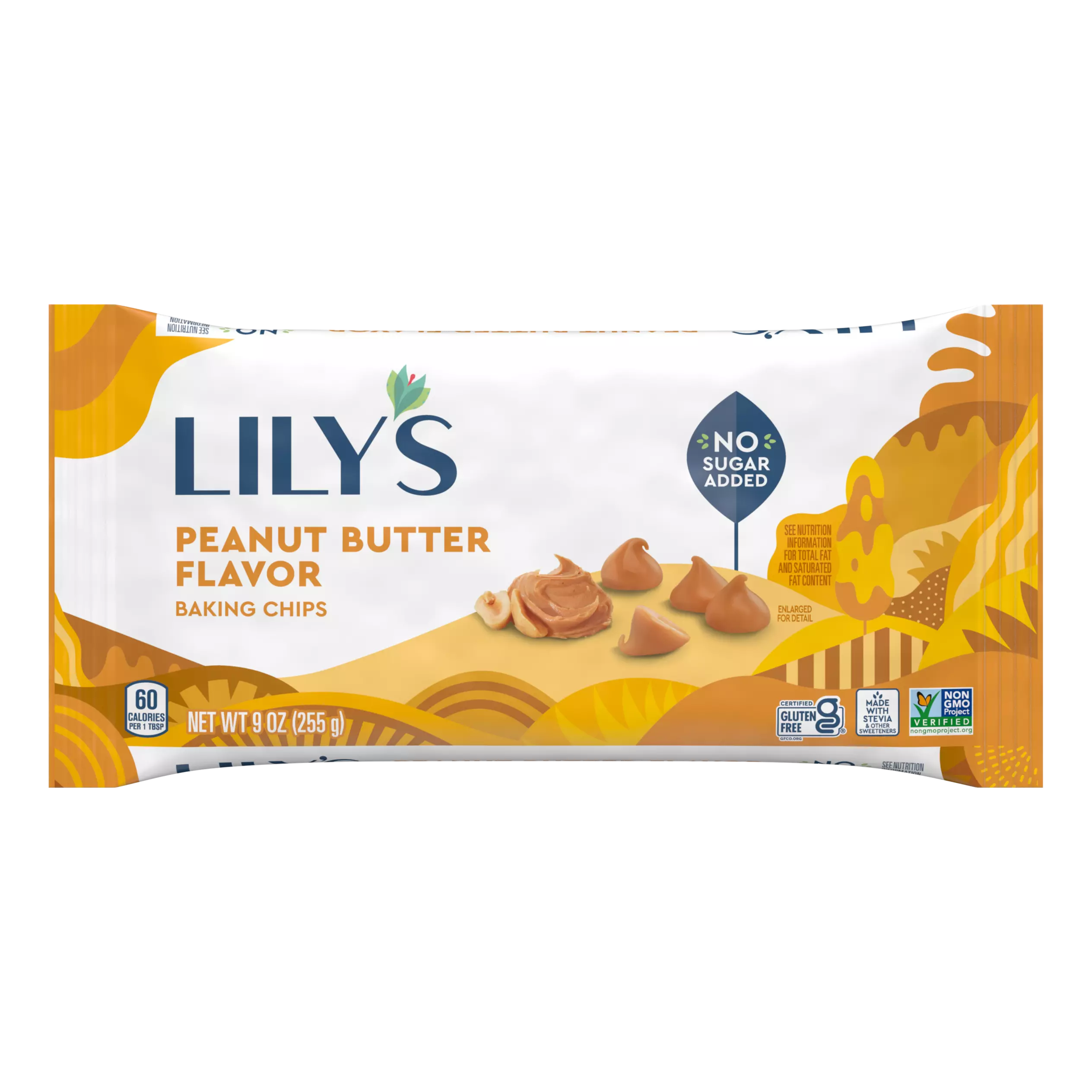 LILY'S Peanut Butter Flavor Baking Chips, 9 oz bag - Front of Package