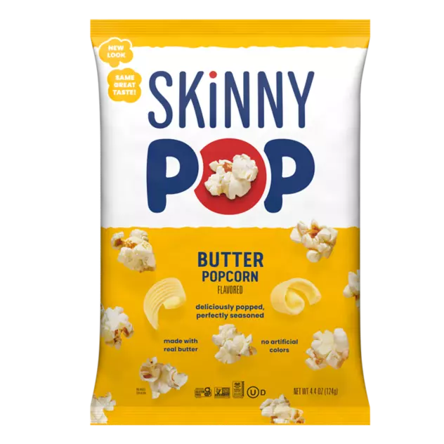 SKINNYPOP Butter Flavored Popcorn, 4.4 oz bag - Front of Package