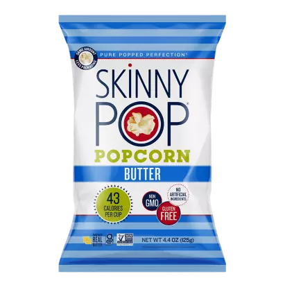 SKINNYPOP Butter Popped Popcorn, 4.4 oz bag