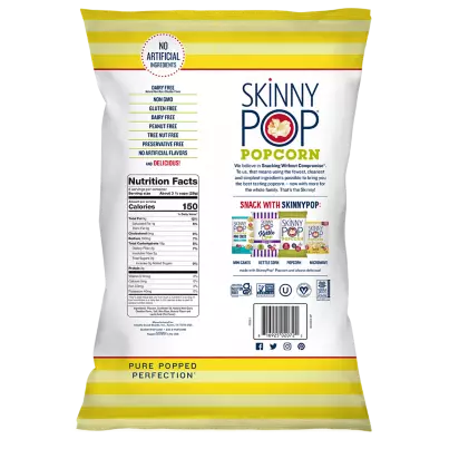 SKINNYPOP White Cheddar Popped Popcorn, 8 oz bag