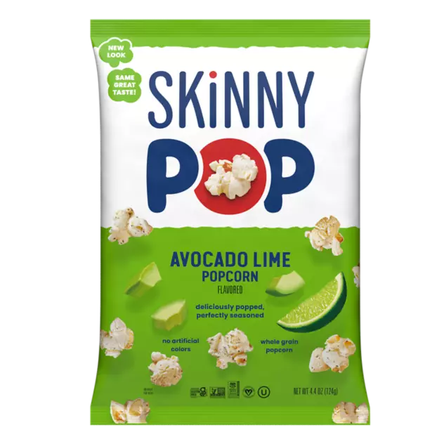 SKINNYPOP Avocado Lime Flavored Popcorn, 4.4 oz bag - Front of Package
