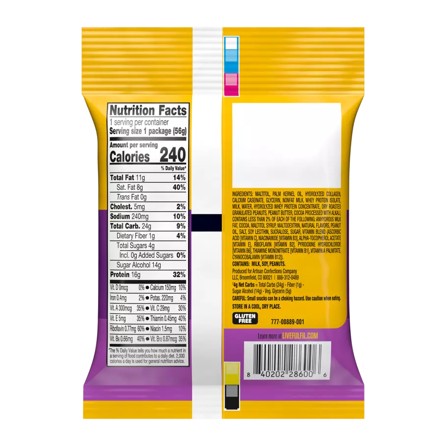 FULFIL Chocolate Peanut Caramel Flavor Protein Bites, 1.98 oz bag - Ingredients