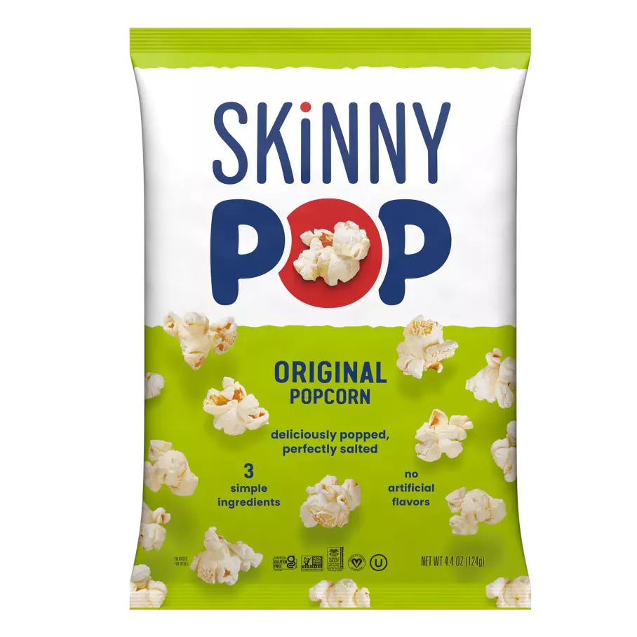 SKINNYPOP Original Popcorn, 4.4 oz bag - Front of Package