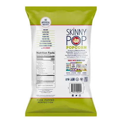 SKINNYPOP Original Popped Popcorn, 4.4 oz bag