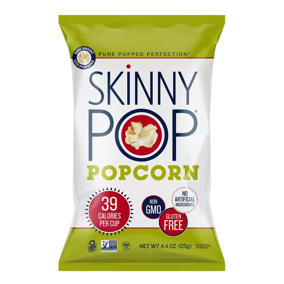 SKINNYPOP Original Popped Popcorn, 4.4 oz bag - Front of Package