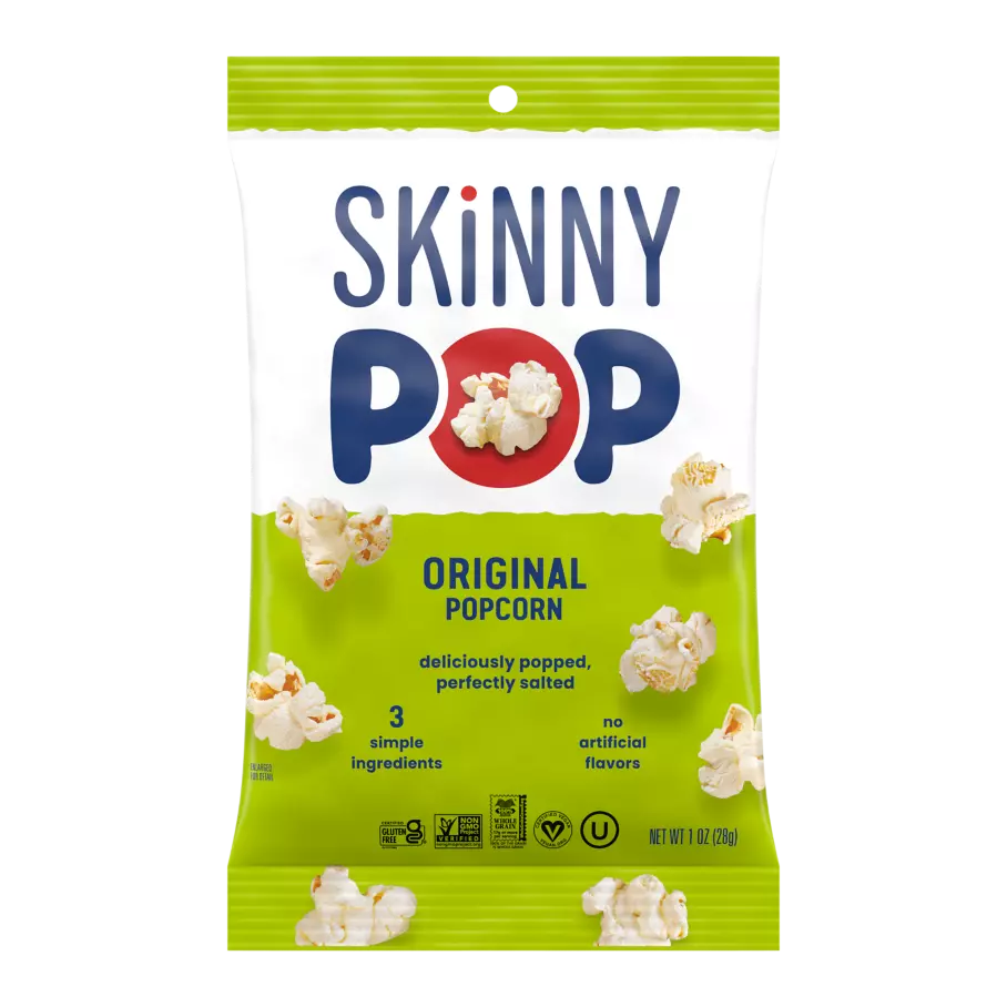 SKINNYPOP Original Popcorn, 1 oz bag - Front of Package