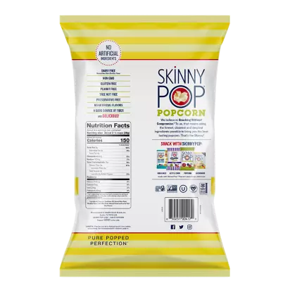 Skinny Pop White Cheddar Flavor Popcorn Sharing Size, 6.7 oz