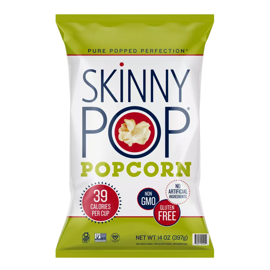 SKINNYPOP Original Popped Popcorn, 14 oz bag - Front of Package