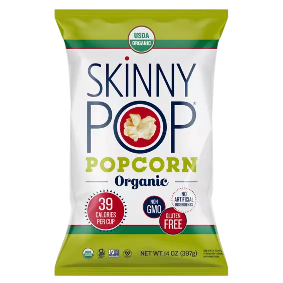 SKINNYPOP Organic Original Popped Popcorn, 14 oz bag