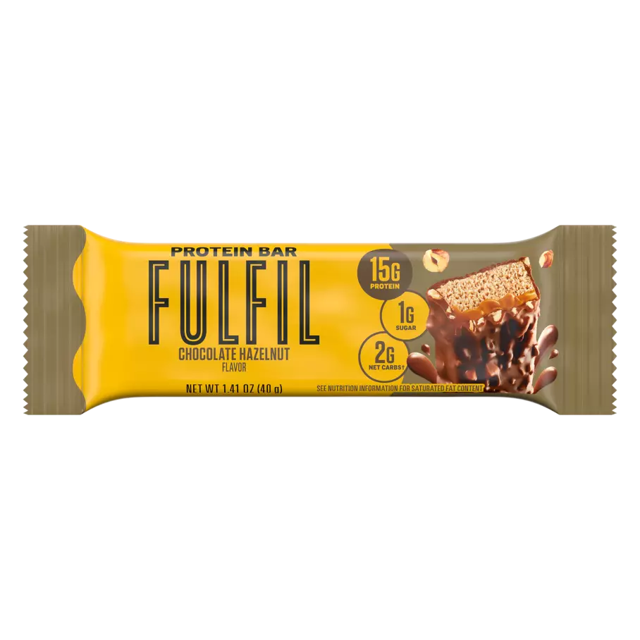 FULFIL Chocolate Hazelnut Flavor Protein Bar, 1.41 oz - Front of Package