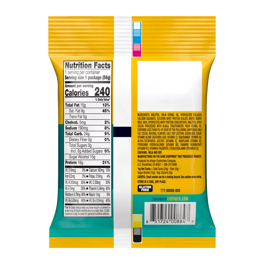 FULFIL Chocolate Salted Caramel Flavor Protein Bites, 1.98 oz bag - Ingredients
