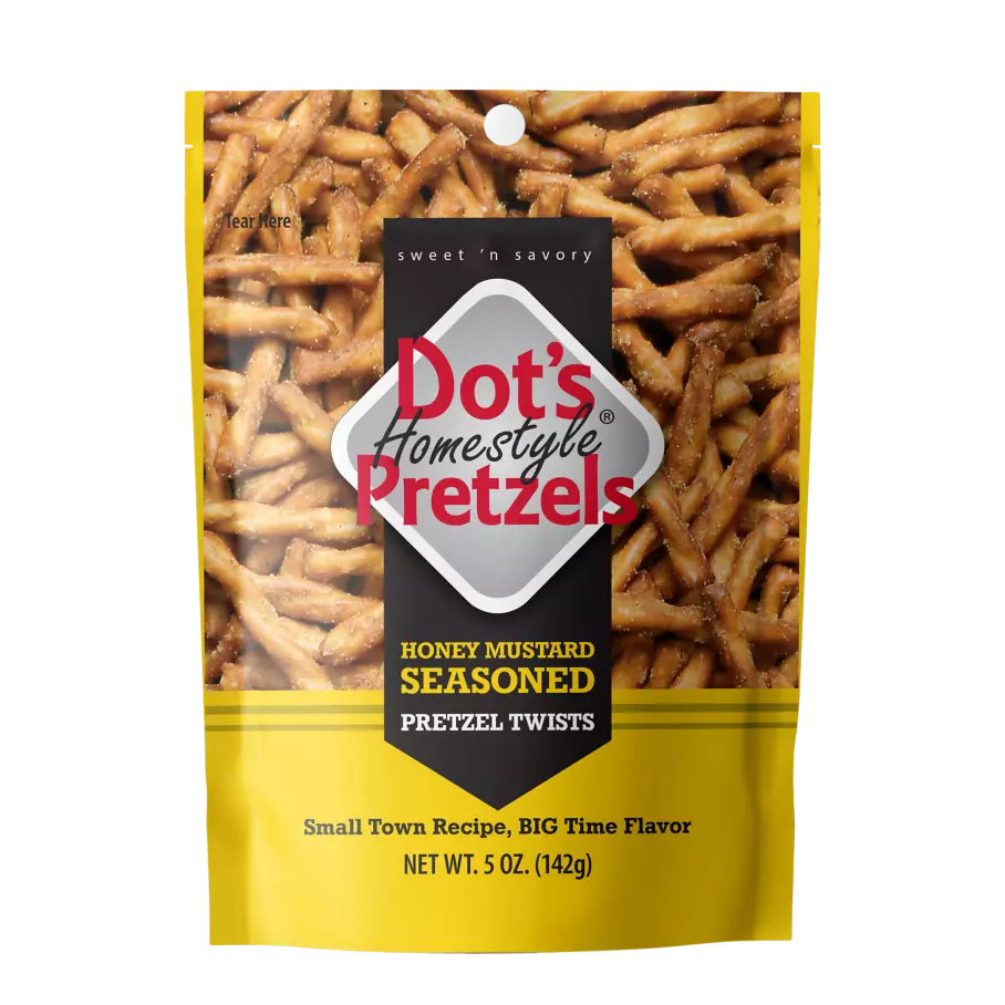 DOT'S HOMESTYLE PRETZELS Honey Mustard Seasoned Pretzel Twists, 5 oz bag