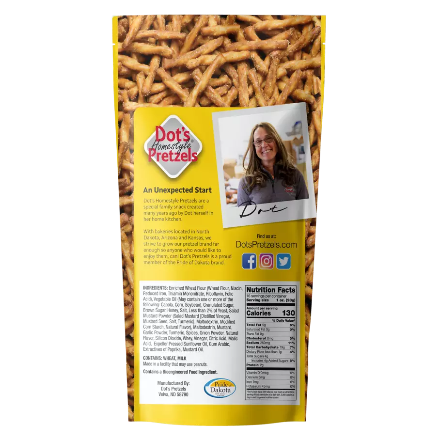 DOT'S HOMESTYLE PRETZELS Honey Mustard Seasoned Pretzel Twists, 16 oz bag