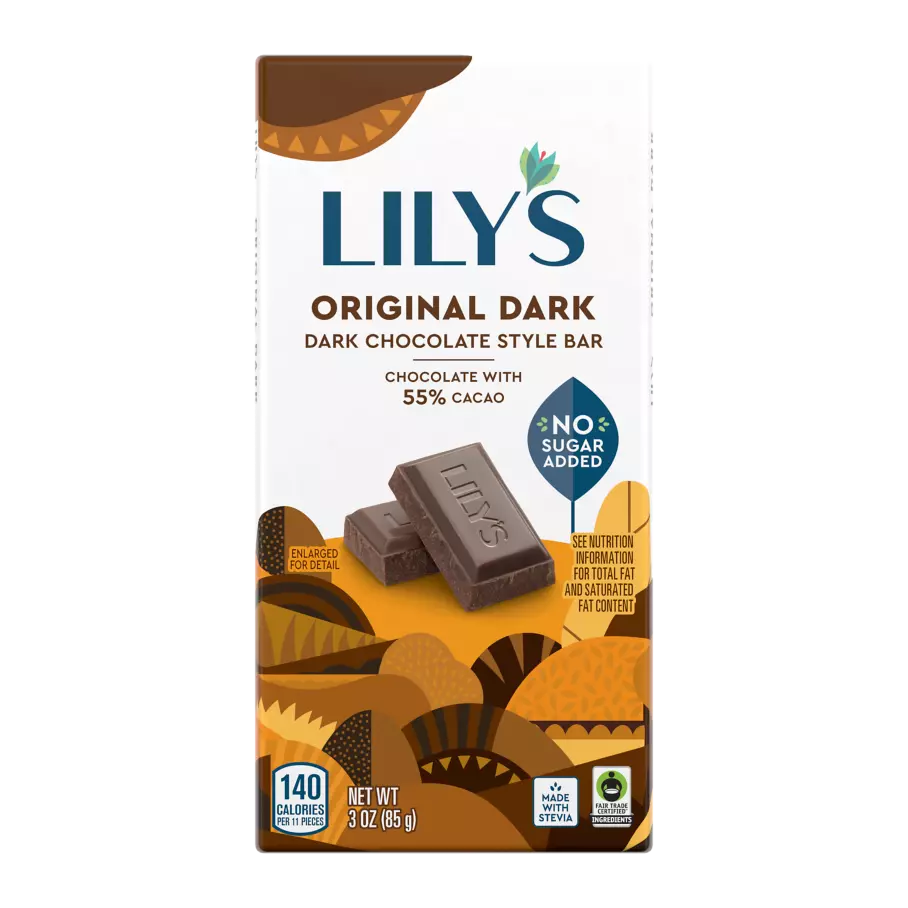 LILY'S Original Dark Chocolate Bar, 3 oz - Front of Package