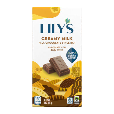 LILY'S Creamy Milk Chocolate Style Bar, 3 oz - Front of Package