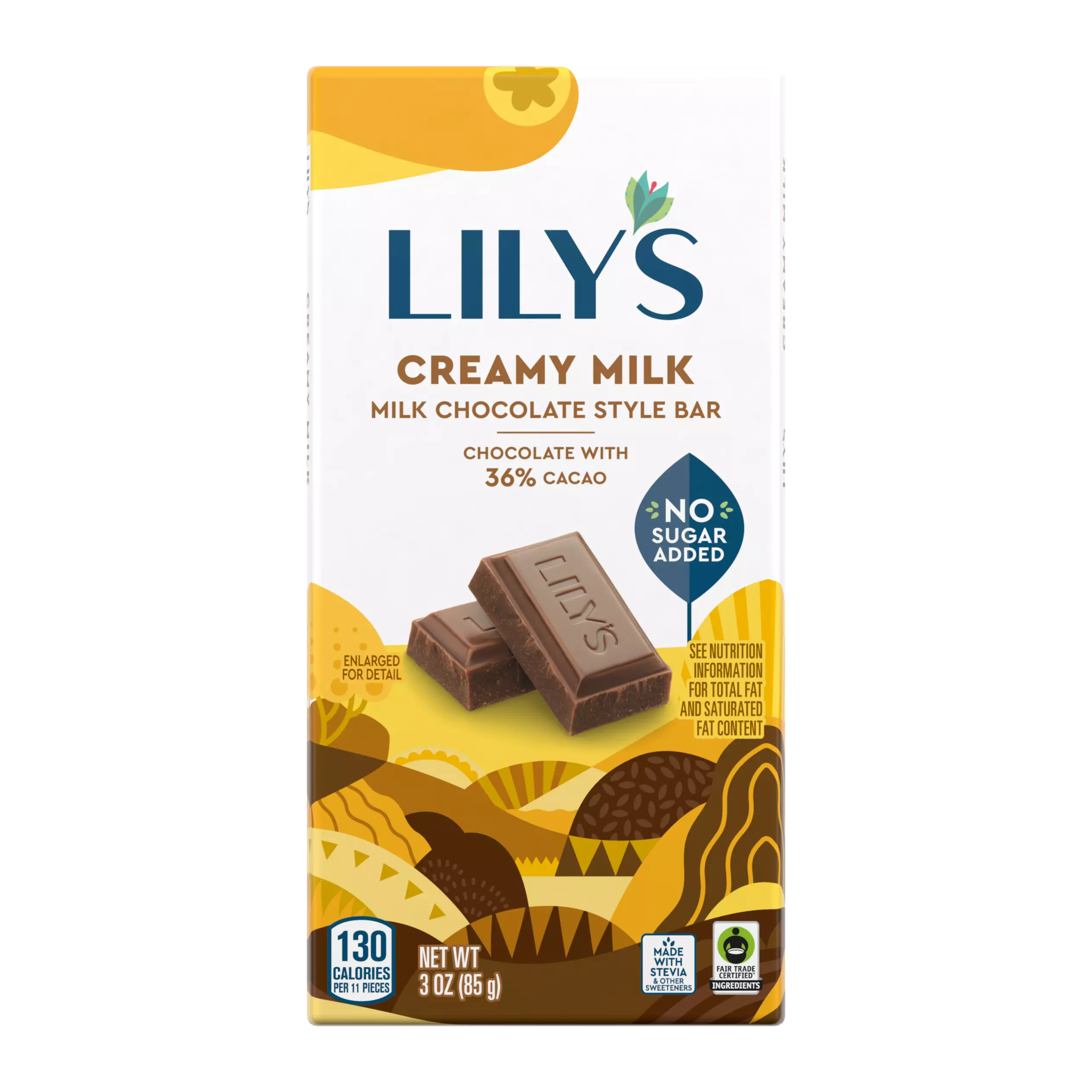 LILY'S Creamy Milk Chocolate Style Bar, 3 oz - Front of Package