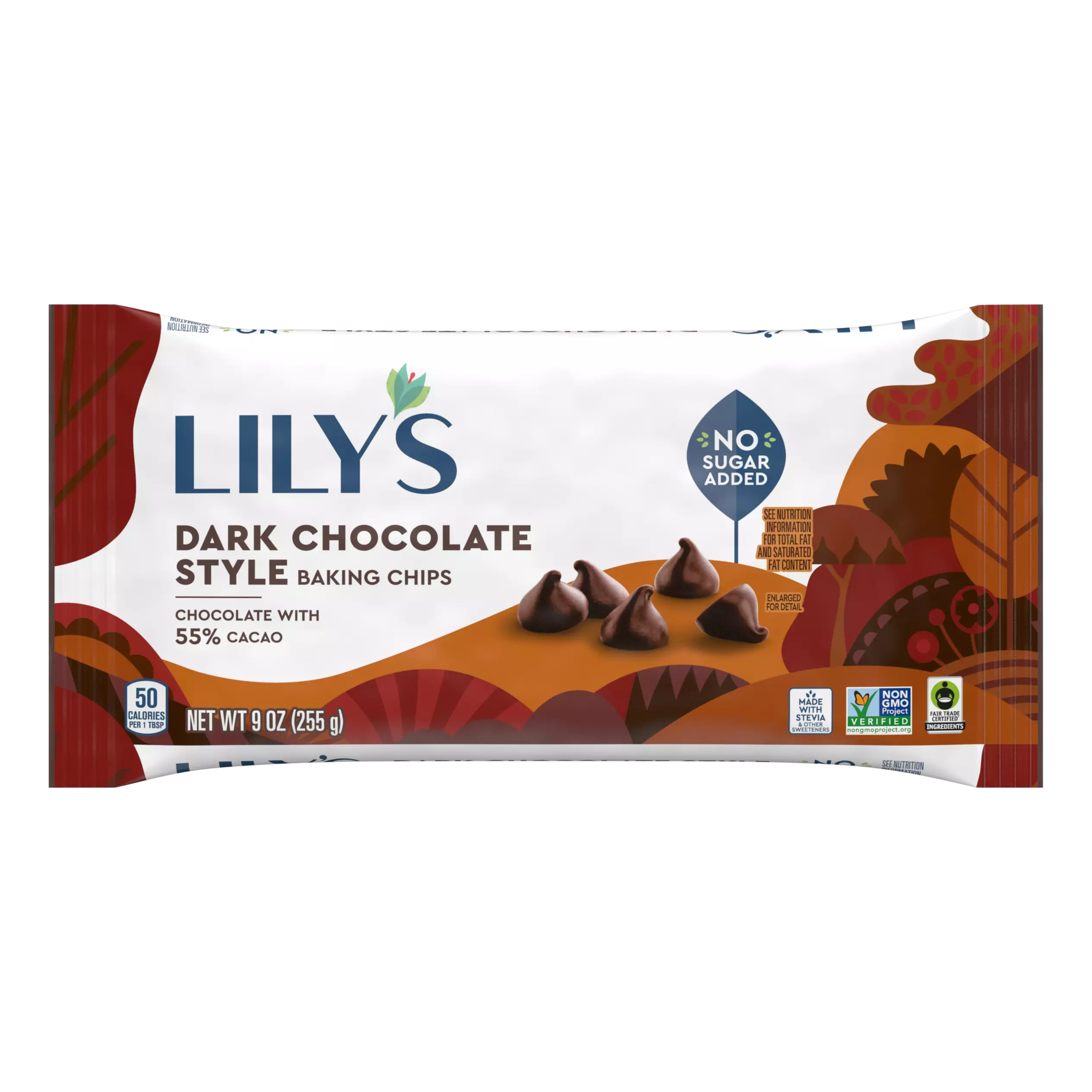 LILY'S Dark Chocolate Style Baking Chips, 9 oz bag - Front of Package
