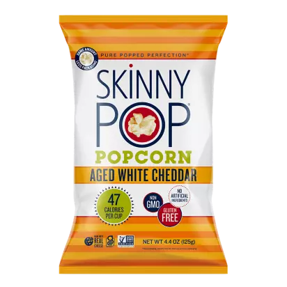 Skinny Pop Popcorn, White Chocolate Peppermint 7.4 Oz