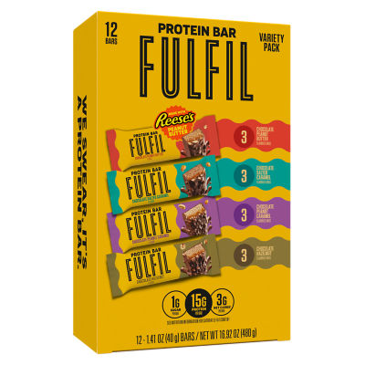 FULFIL Best Sellers Variety Pack Protein Bars, 1.41 oz, 12 count box variant