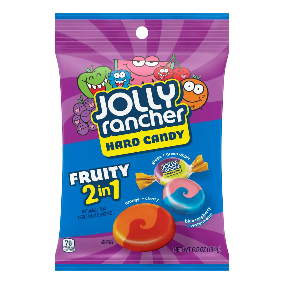 JOLLY RANCHER 2-in-1 Fruity Swirls Hard Candy, 6.5 oz bag - Front of Package