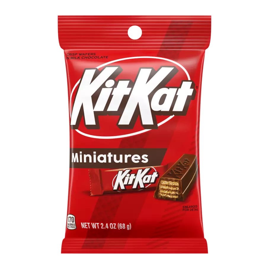 KIT KAT® Milk Chocolate Miniatures Candy Bars, 2.4 oz bag - Front of Package
