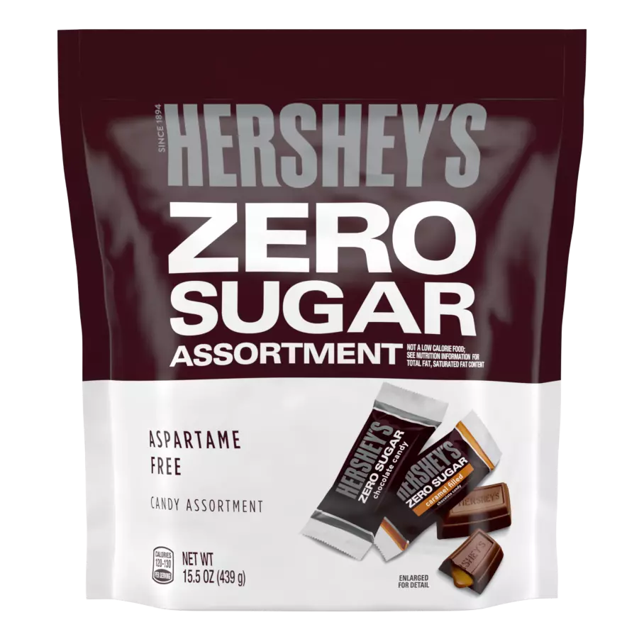 HERSHEY'S Zero Sugar Candy Assortment, 15.5 oz bag - Front of Package