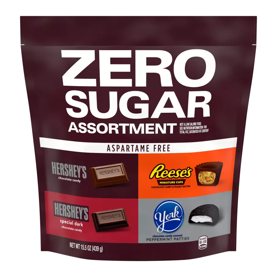 Hershey Zero Sugar Chocolate Candy Assortment, 15.5 oz bag - Front of Package