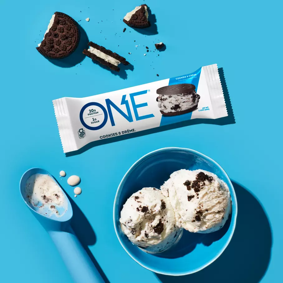 ONE BARS Cookies & Créme Flavored Protein Bar, 2.12 oz - Lifestyle