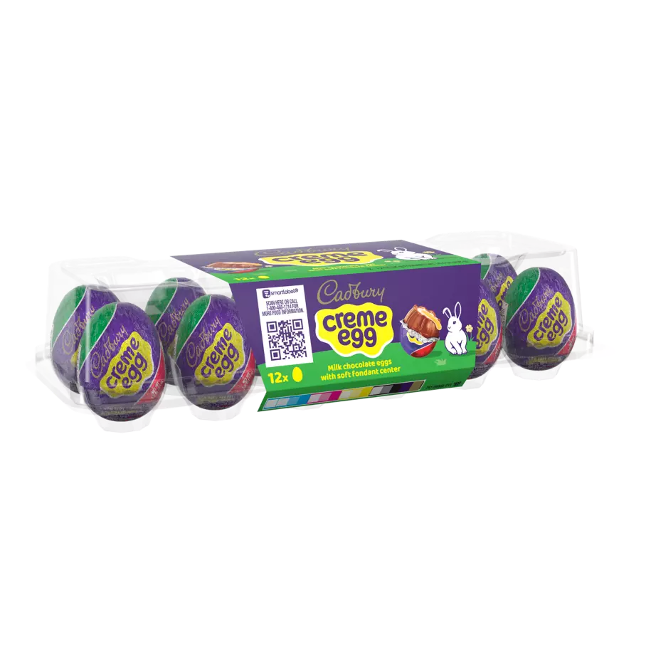 CADBURY CREME EGG Easter Milk Chocolate Eggs, 14.4 oz carton, 12 pack - Front of Package 