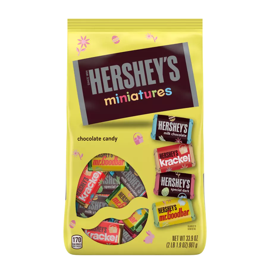HERSHEY'S Easter Miniatures Assortment, 33.9 oz bag - Front of Package