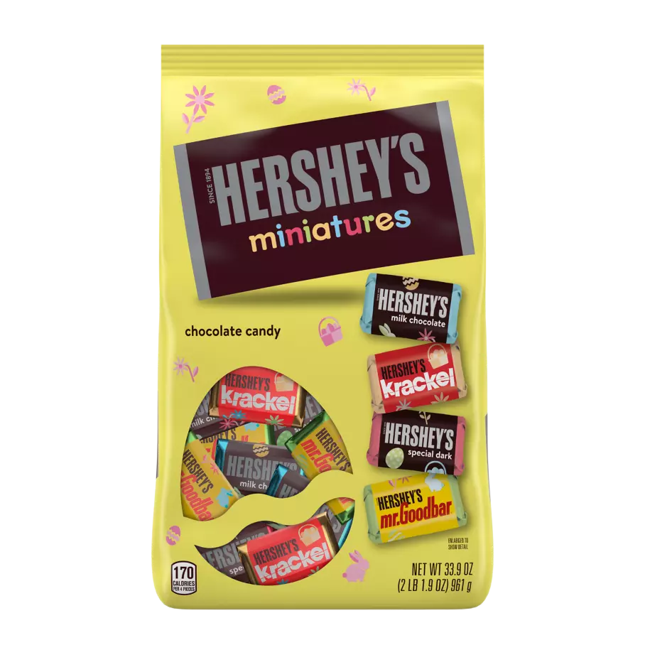 HERSHEY'S Easter Miniatures Assortment, 33.9 oz bag - Front of Package