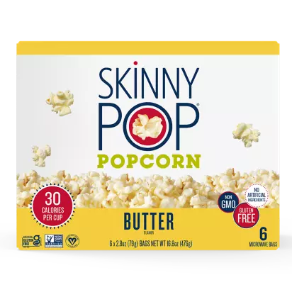 SkinnyPop Popcorn, Gluten Free, Non-GMO, Healthy Snacks, Easter Snacks, Skinny  Pop Dairy Free White Cheddar Popcorn Snack Packs, 0.65 Oz Individual Size  Snack Bags (6 Count) 6 Count (Pack of 1)