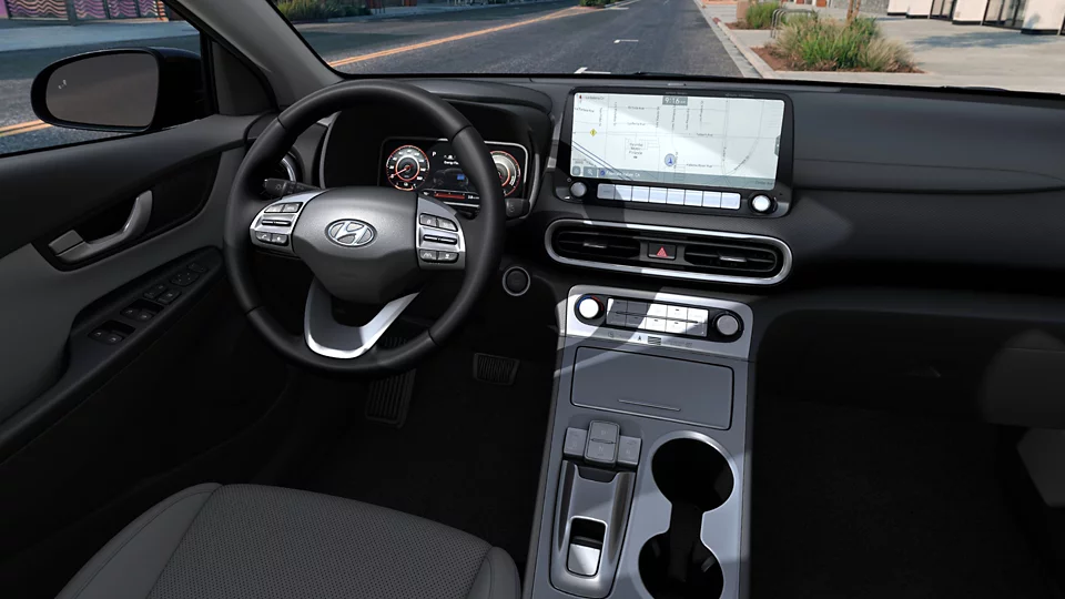 360 Interior Image of the 2022 KONA Electric Limited in Gray