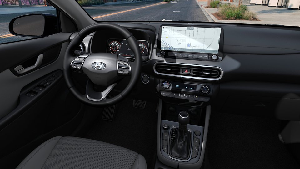 360 Interior Image of the 2022 KONA Limited in Gray