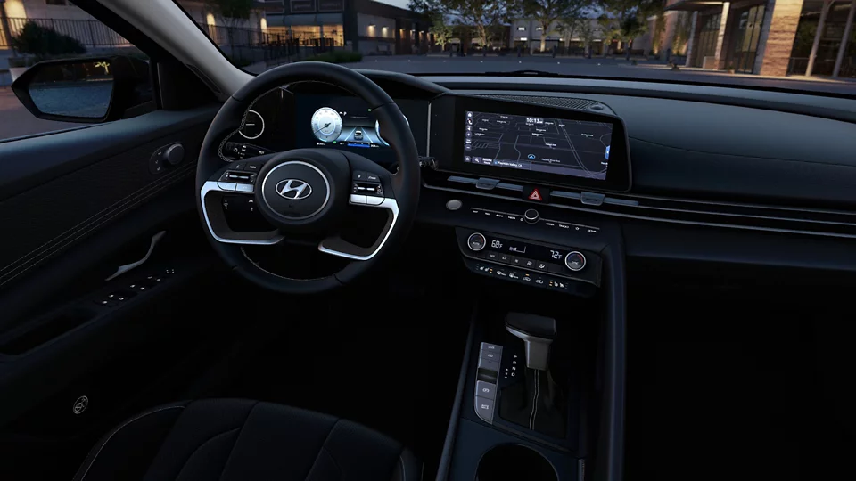 360 Interior Image of the 2023 ELANTRA Hybrid Limited in Black