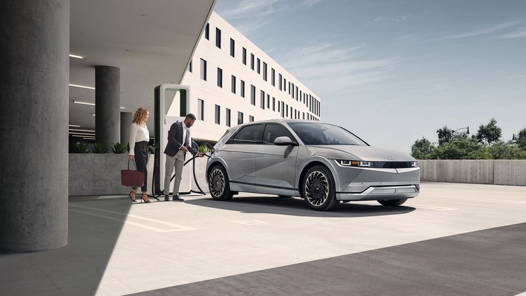 EV Car or electric power car and solar cells for electricity generation