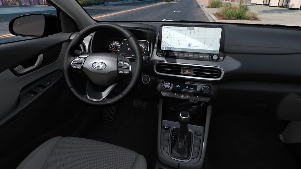 360 Interior Image of the 2023 KONA Limited in Gray