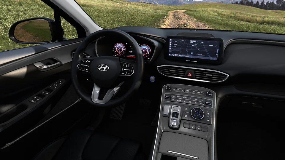 Imagen en 360° del interior del SANTA FE Hybrid SEL Premium 2023 en Negro