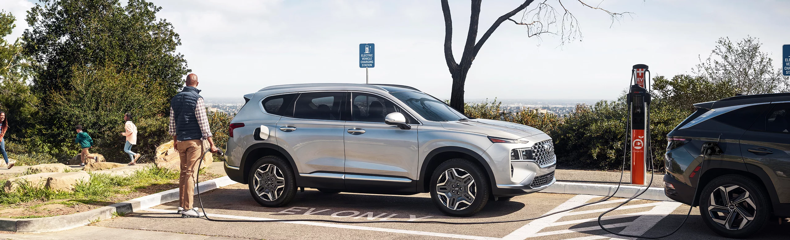 2023 Santa Fe Plug-in Hybrid. The plug-in hybrid SUV for modern adventures.