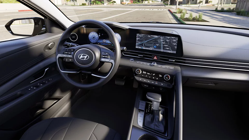 360 Interior Image of the 2024 ELANTRA Hybrid Blue in Black