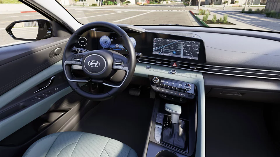 Imagen en 360° del interior del ELANTRA Hybrid Limited 2024 en Sage Gray