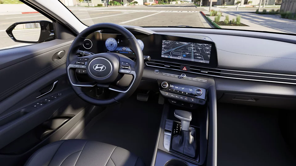 360 Interior Image of the 2024 ELANTRA Limited in Black